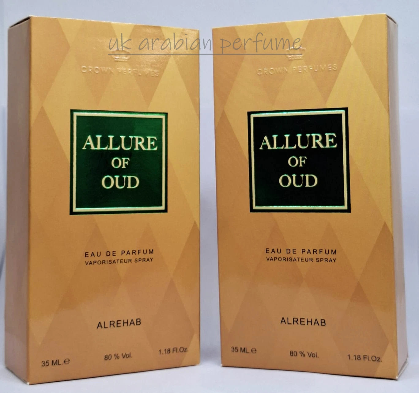 ALLURE OF OUD Eau De Parfum 35 ML Natural Spray ORIGINAL Crown Perfumes