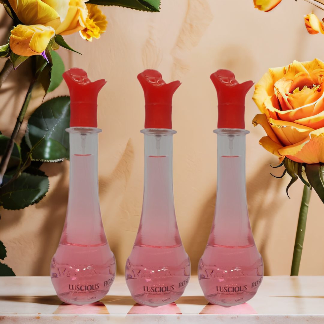 Pack of 3 Fine Perfumery LUSCIOUS ROSE Eau De Parfum Natural Spray 85ml GIFT DEAL