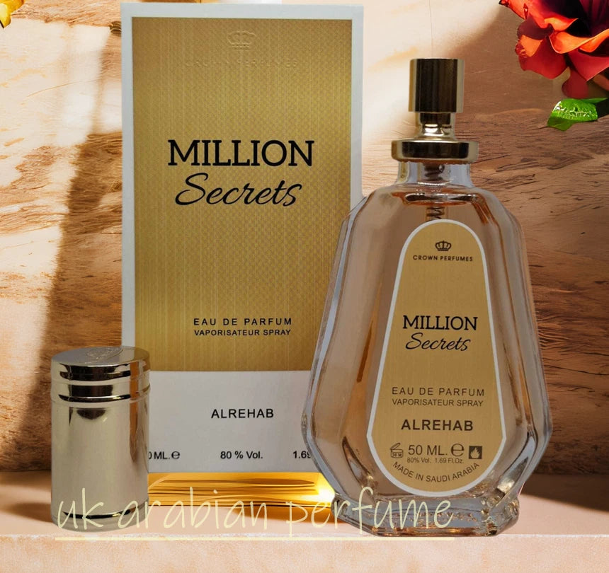 MILLION Secrets Eau De Parfum 50 ML Natural Spray ORIGINAL Crown Perfumes