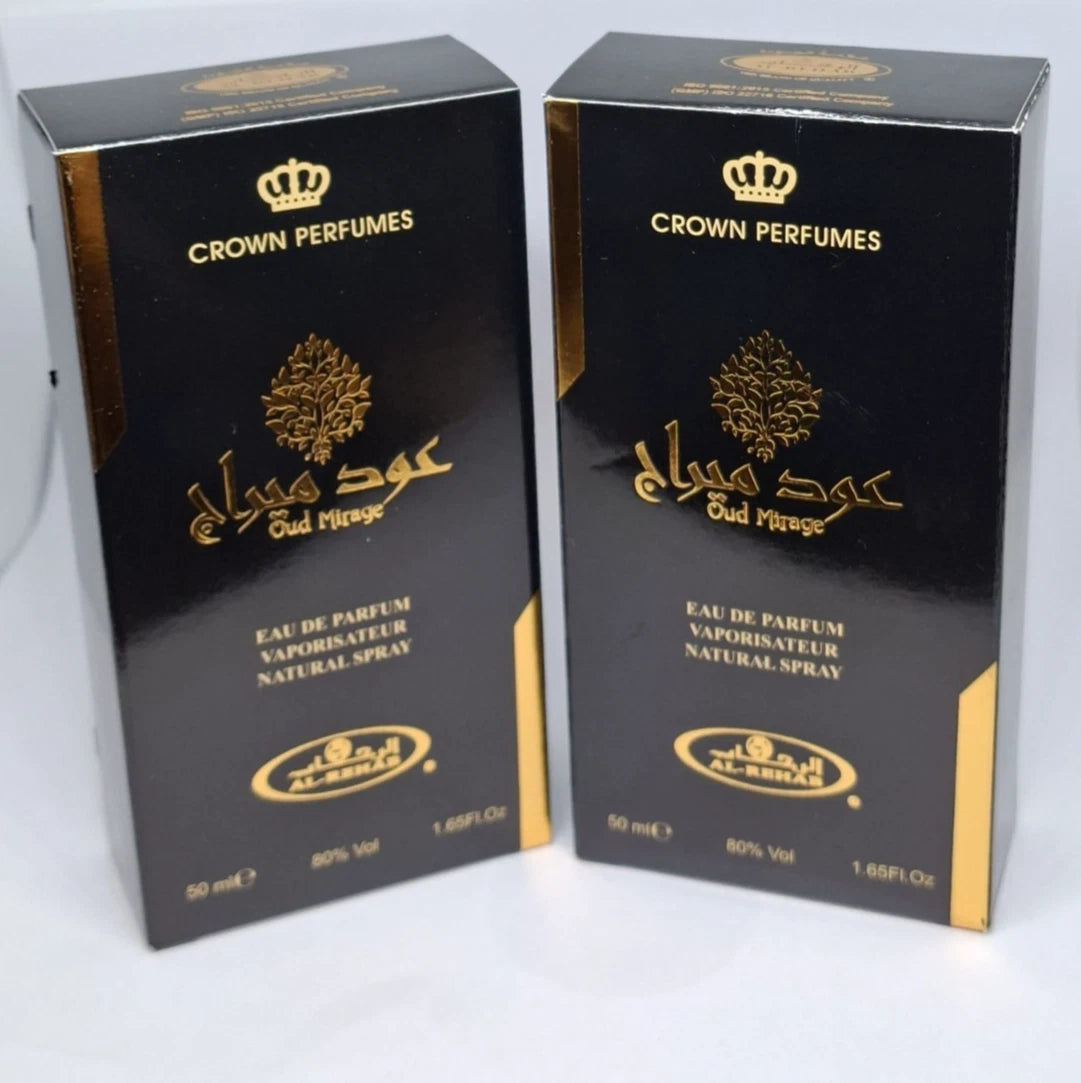 OUD MIRAGE Eau De Parfum 50 ML Natural Spray ORIGINAL Crown Perfumes