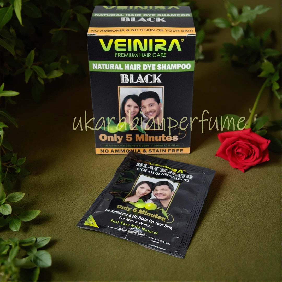 VEINIRA Natural HAIR DYE SHAMPOO Premium Hair Care Sachet From £3.25