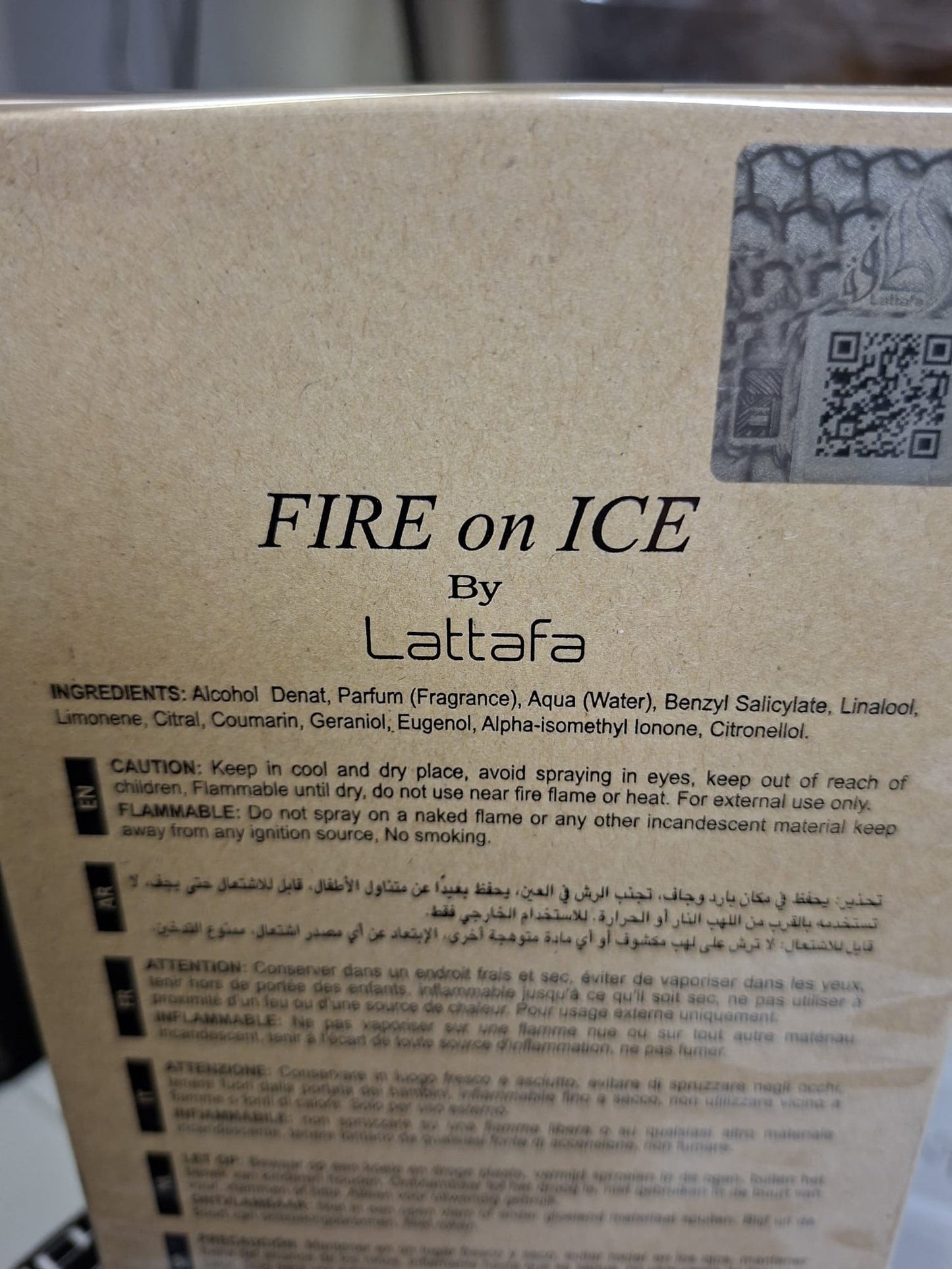 Lattafa FIRE ON ICE Eau De Parfum Natural Spray 110ml NEW ARRIVAL by LATTAFA