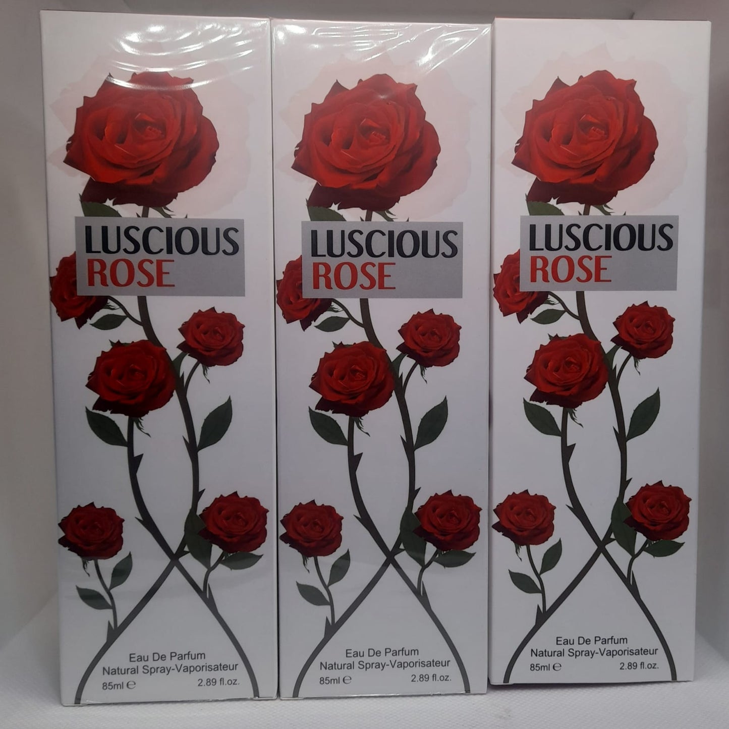 Pack of 3 Fine Perfumery LUSCIOUS ROSE Eau De Parfum Natural Spray 85ml GIFT DEAL