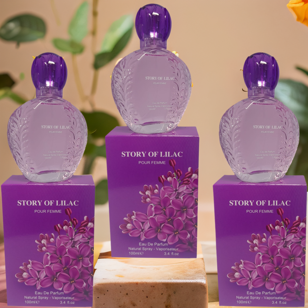 Pack of 3 Fine Perfumery STORY OF LILAC Pour Femme Eau De Parfum Natural Spray 100ml