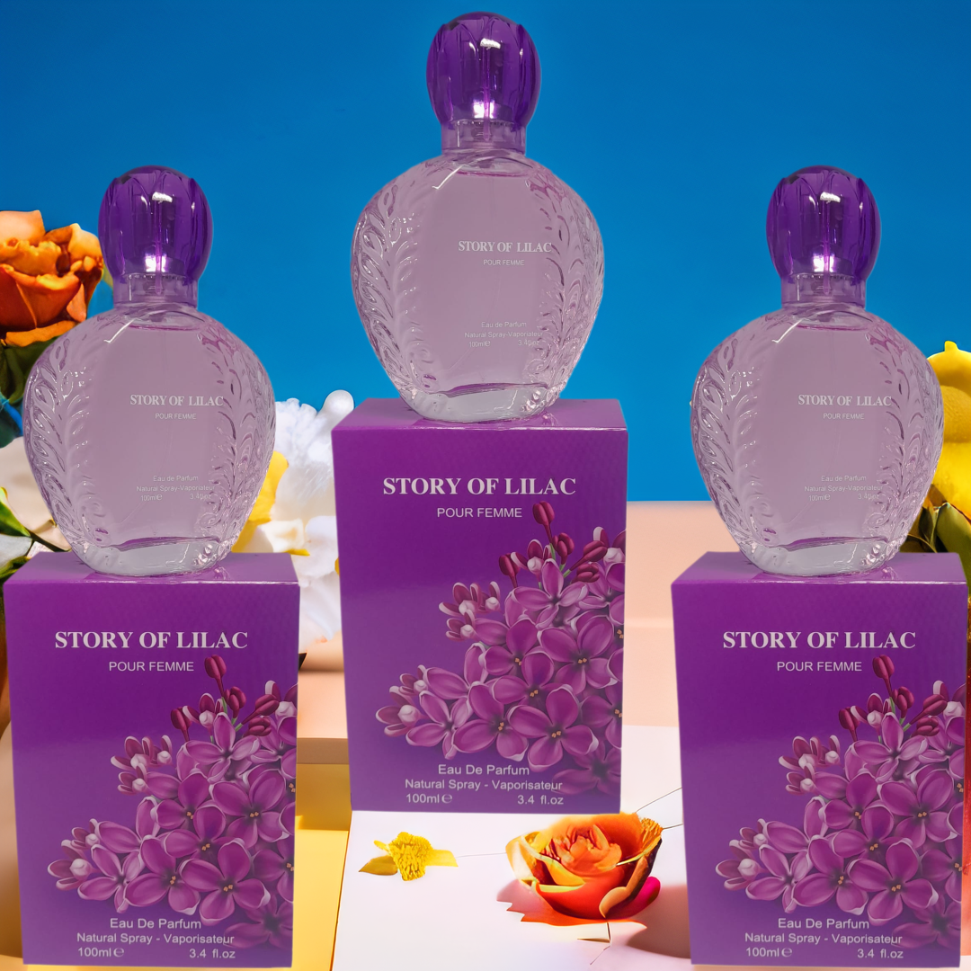 Pack of 3 Fine Perfumery STORY OF LILAC Pour Femme Eau De Parfum Natural Spray 100ml