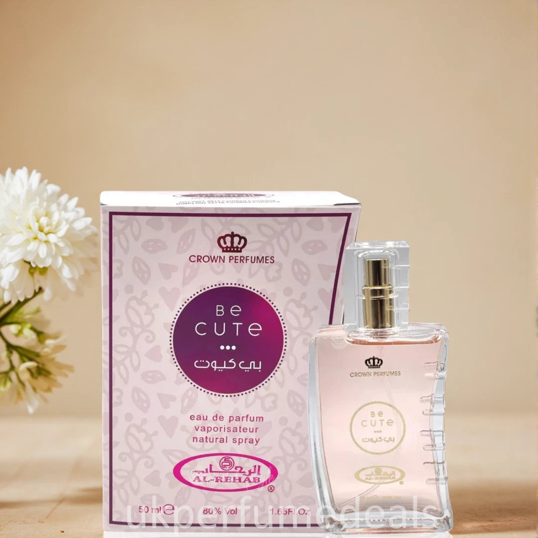 Crown Perfumes BE CUTE Eau De Parfum Natural Spray 50ml Al Rehab ORIGINAL UAE