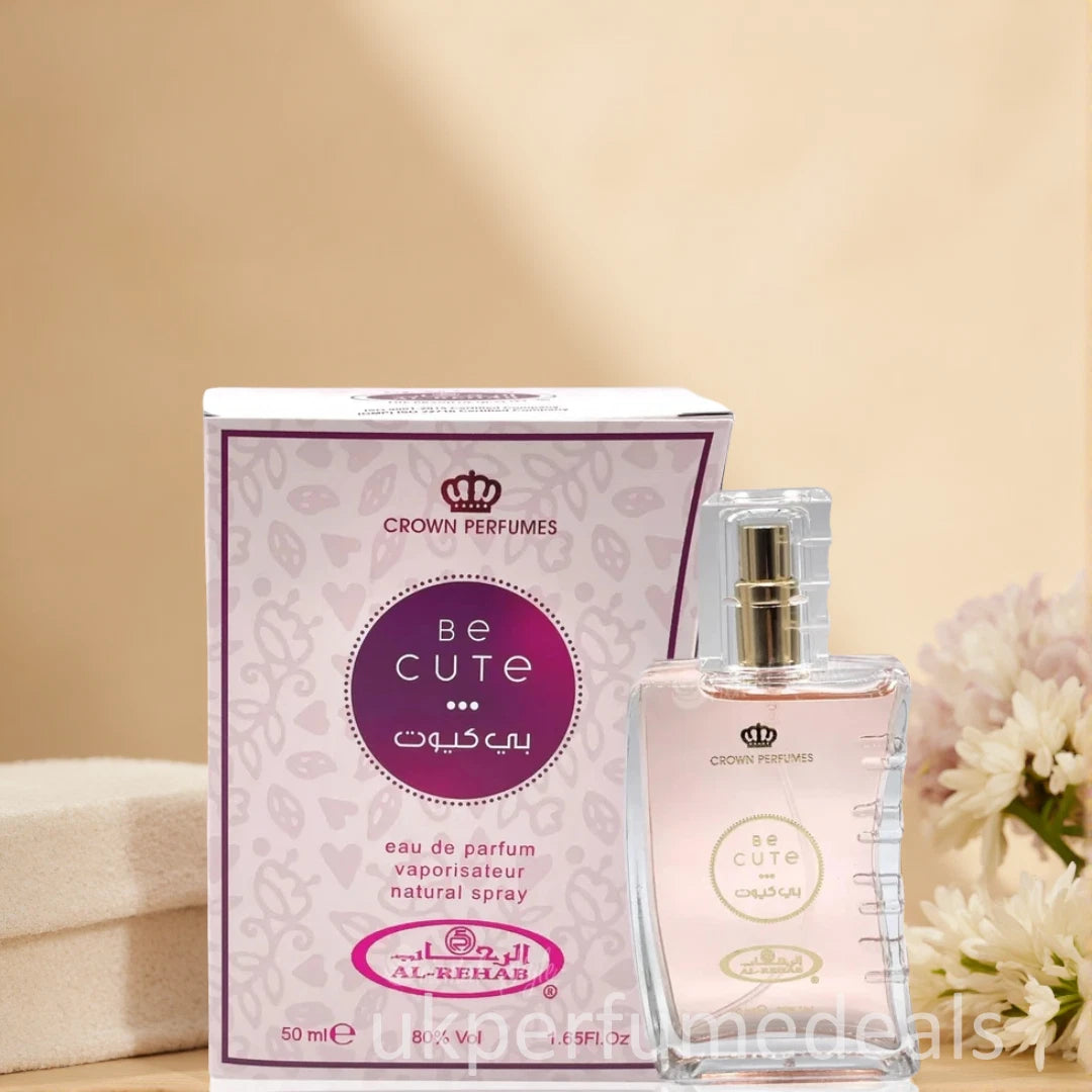 Crown Perfumes BE CUTE Eau De Parfum Natural Spray 50ml Al Rehab ORIGINAL UAE