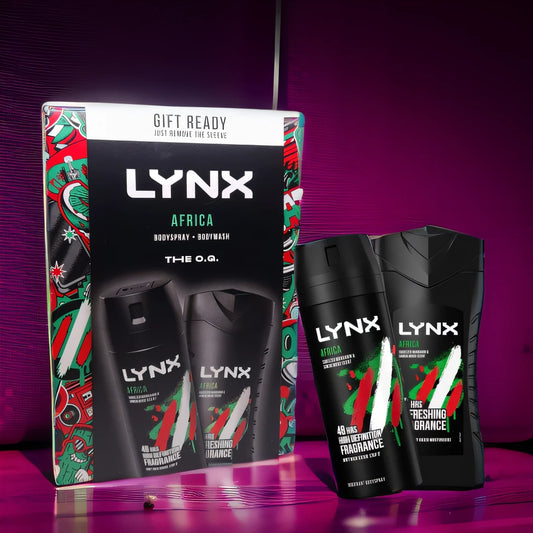 LYNX AFRICA THE O G Body Spray +Body Wash GIFT READY FULL SIZE