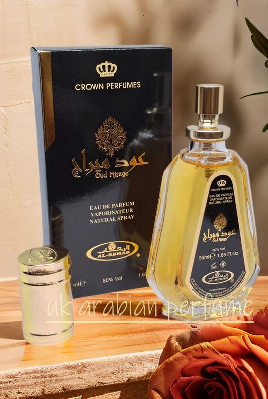 OUD MIRAGE Eau De Parfum 50 ML Natural Spray ORIGINAL Crown Perfumes
