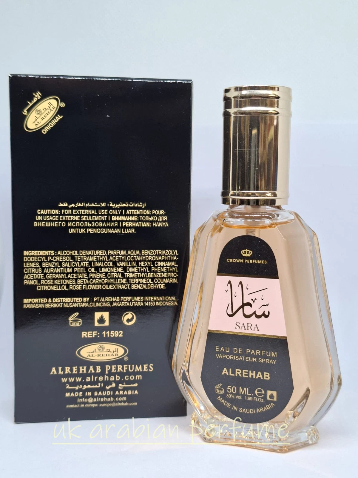 SARA Eau De Parfum 50 ML Natural Spray ORIGINAL Crown Perfumes
