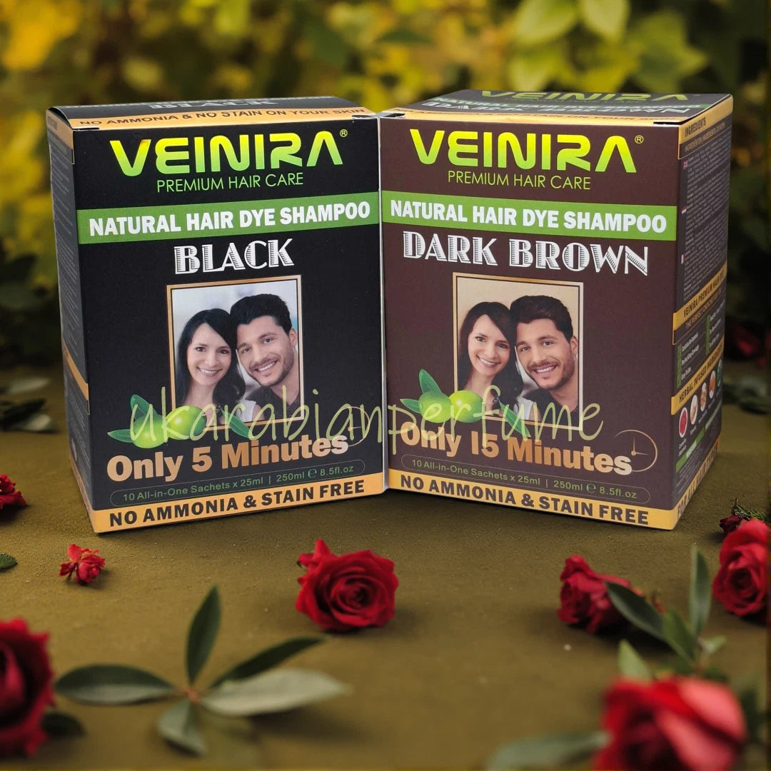 VEINIRA Natural HAIR DYE SHAMPOO Premium Hair Care Sachet From £3.25