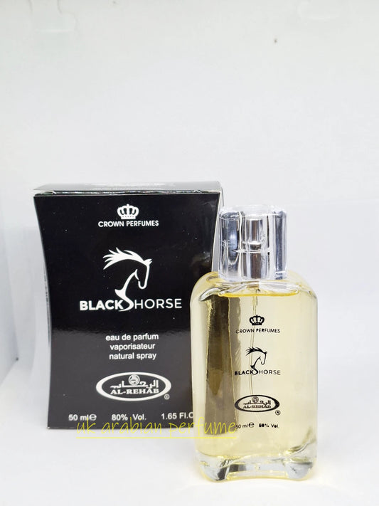 BLACK HORSE Eau De Parfum 50 ML Natural Spray ORIGINAL Crown Perfumes