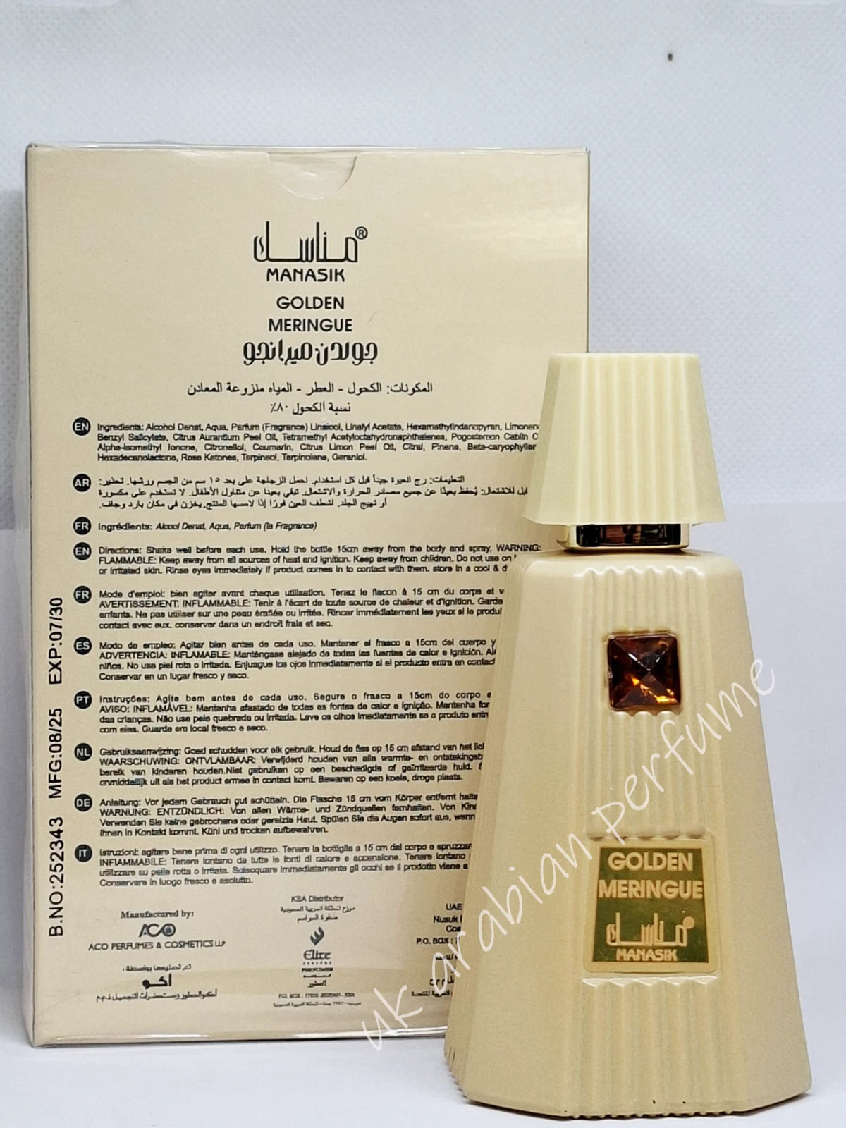 Manasik GOLDEN MERINGUE 100ml Eau De Parfum Natural Spray