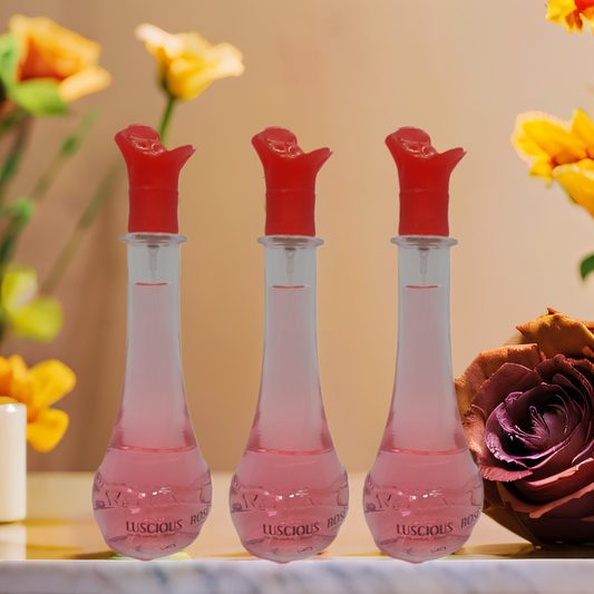 Pack of 3 Fine Perfumery LUSCIOUS ROSE Eau De Parfum Natural Spray 85ml GIFT DEAL