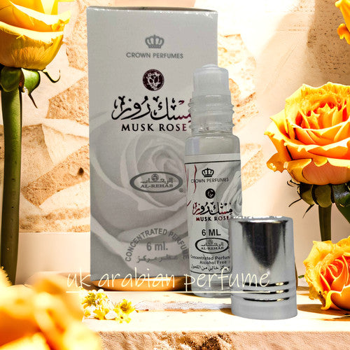 MUSK ROSE Oil Perfume 6ML Roll On by AL REHAB Crown Perfumes HALAL ATTAR