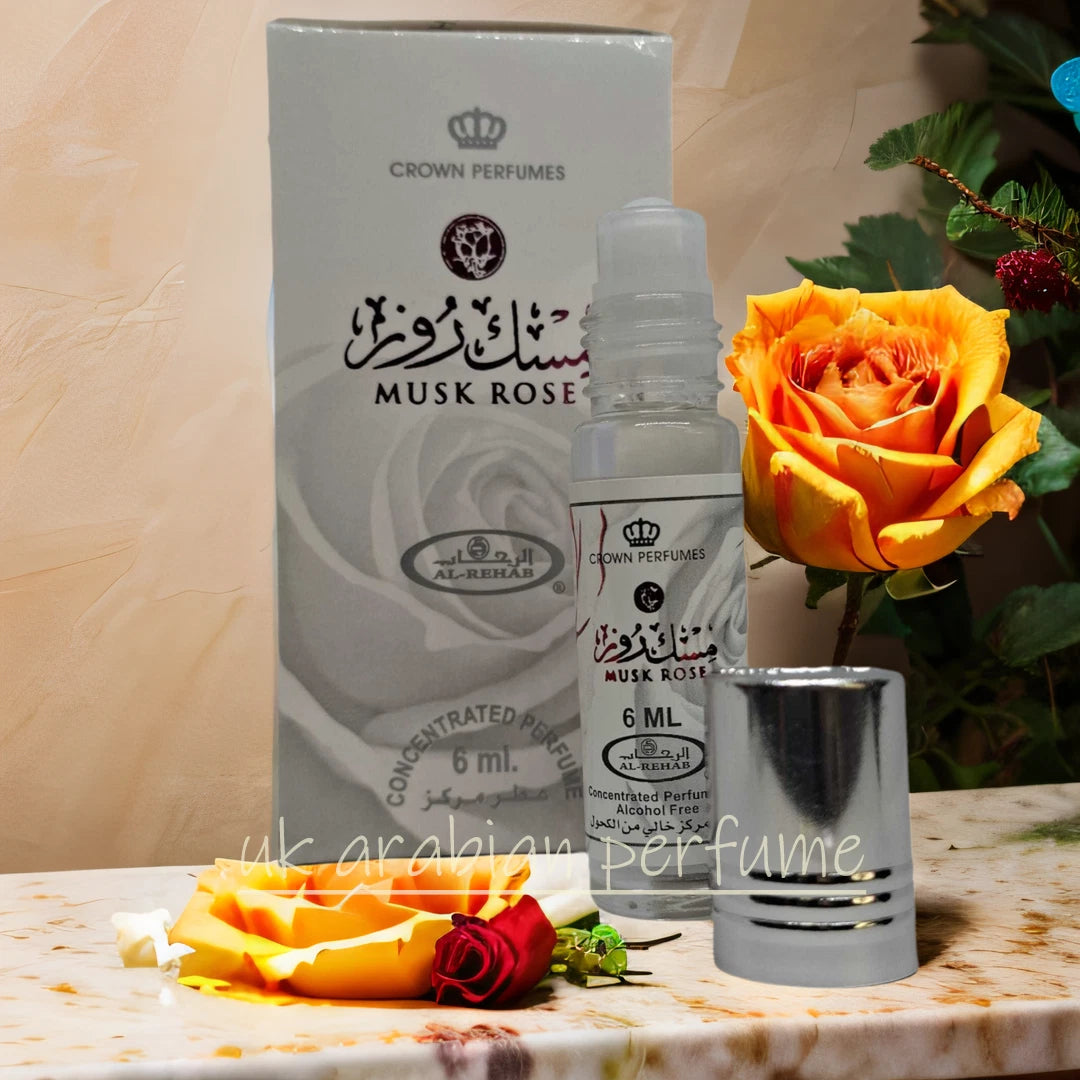 MUSK ROSE Oil Perfume 6ML Roll On by AL REHAB Crown Perfumes HALAL ATTAR