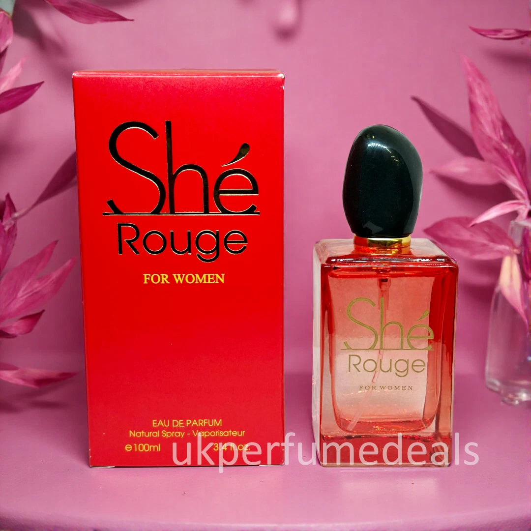 Fragrance Couture SHE ROUGE FOR WOMEN 100ml Eua De Parfum Natural Spray