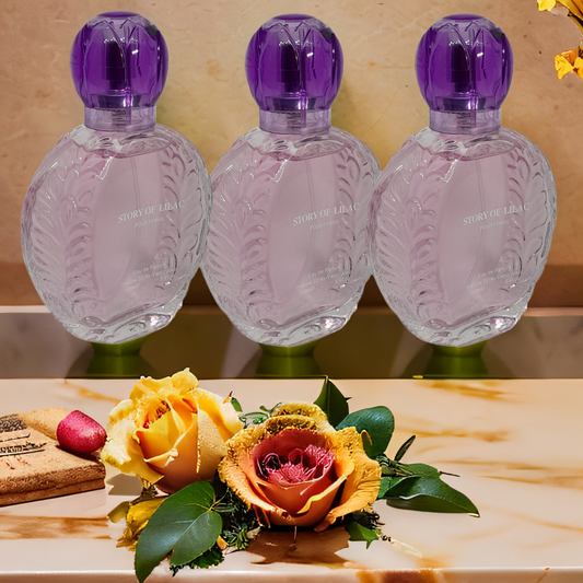 Pack of 3 Fine Perfumery STORY OF LILAC Pour Femme Eau De Parfum Natural Spray 100ml